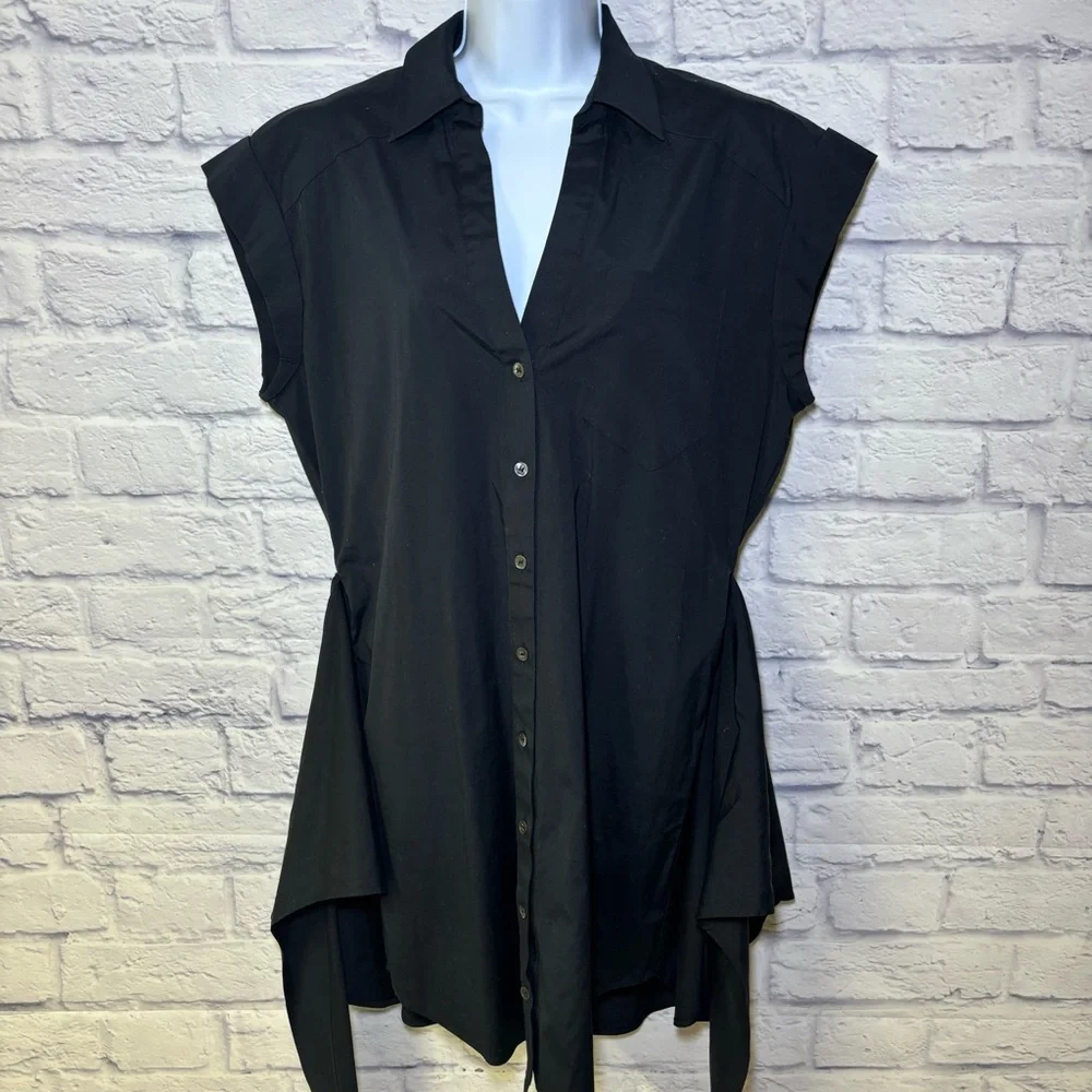 Veronica Beard Aimee Black Shirtdress Mini Size 8 Women’s Quiet Luxury - Picture 8 of 15